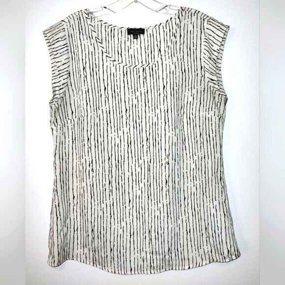 The Limited Tops - The Limited White & Black Blouse